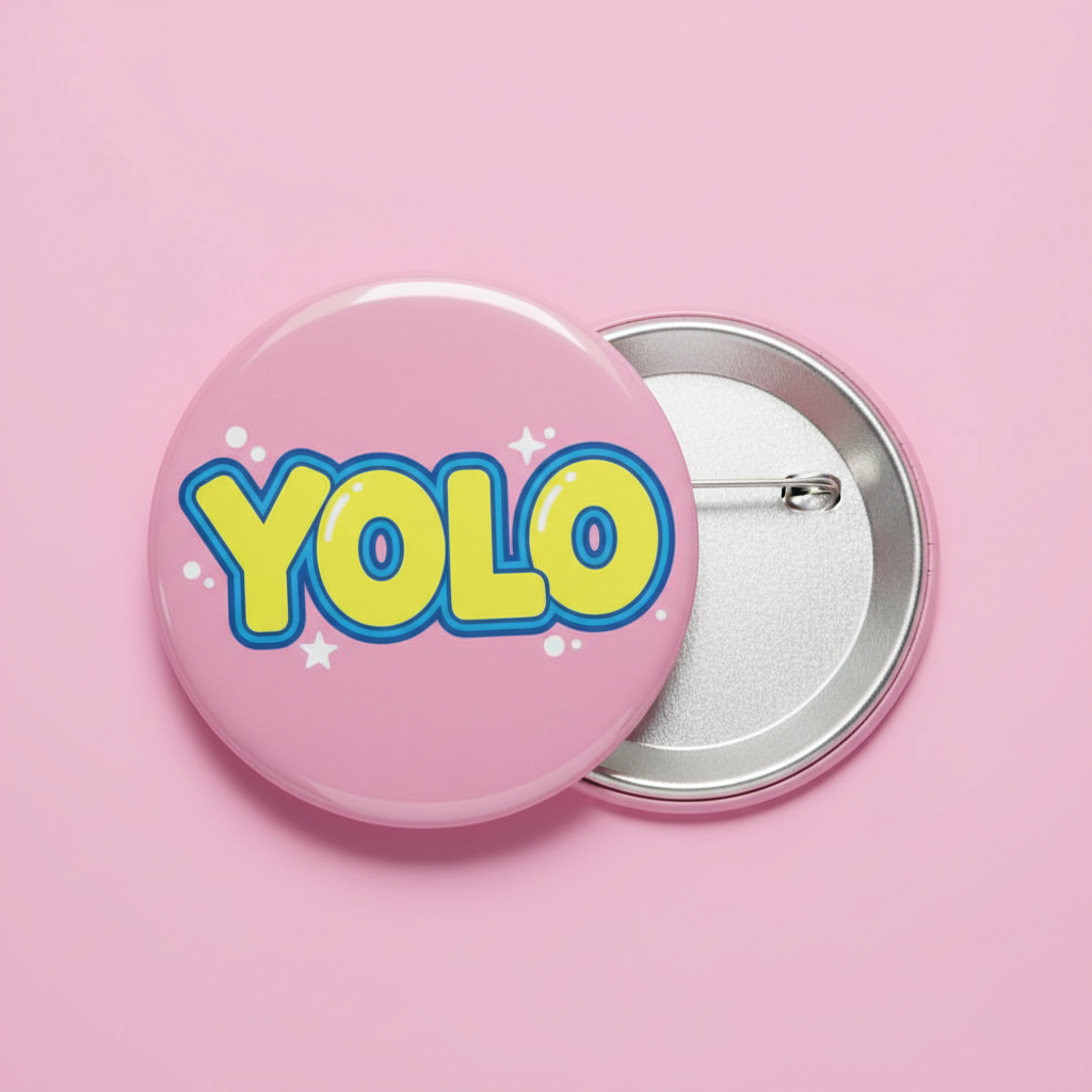 YOLO Pink Pinback 2.25-inch