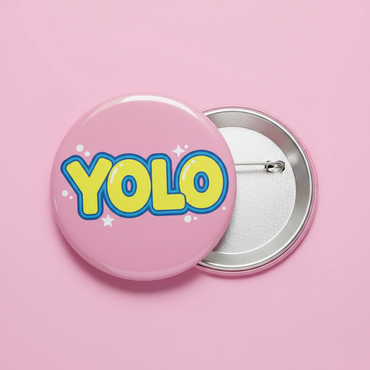 YOLO Pink Pinback 2.25-inch