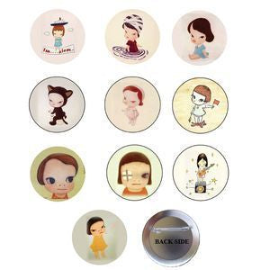 Yoshitomo Nara Japanese Pinback 10 Pcs