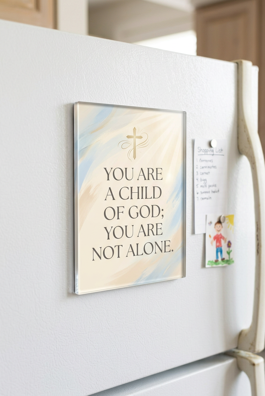 You are a child of God; you are not alone Acrylic Fridge Magnetic 3-inch x 4-inch