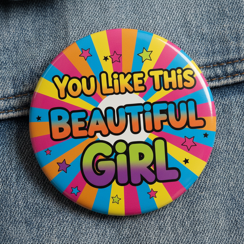 You Like This Beautiful Girl Pinback 2.25-inch
