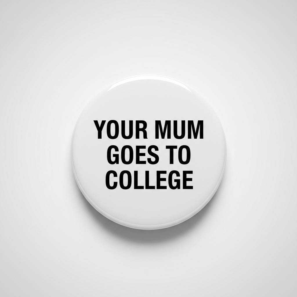 Your mum goes to college Pinback 2.25-inch