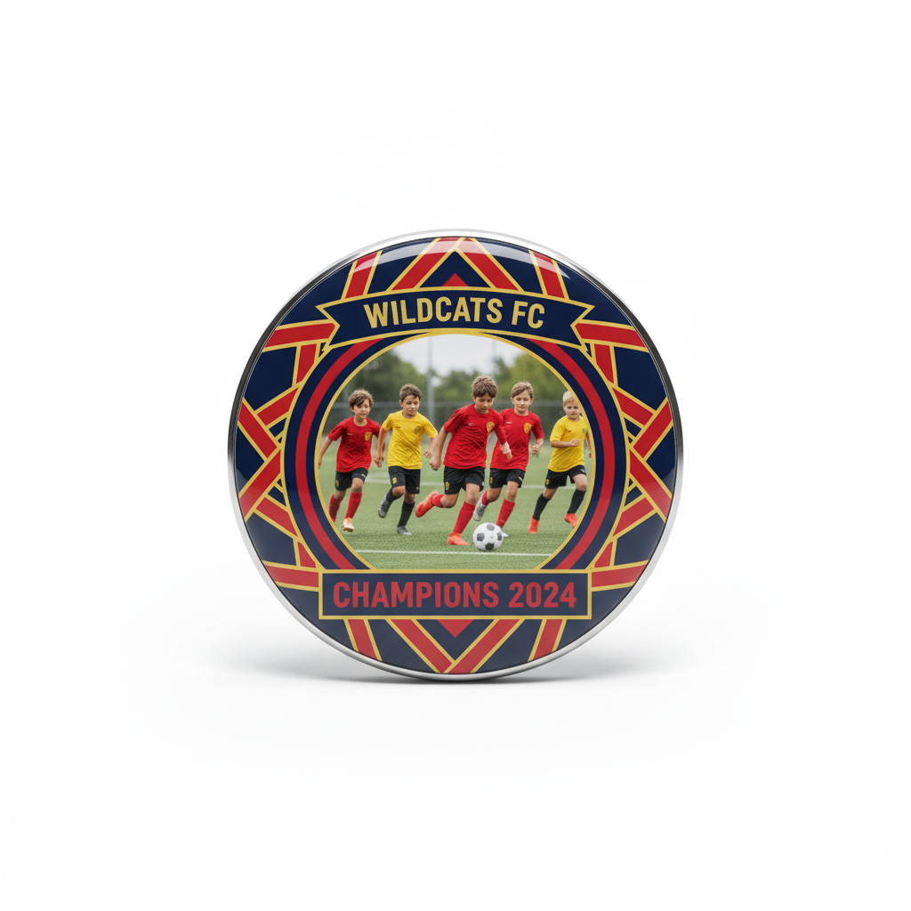 Your Sports Photo Personalized Team Photo Pinback 2.25-inch
