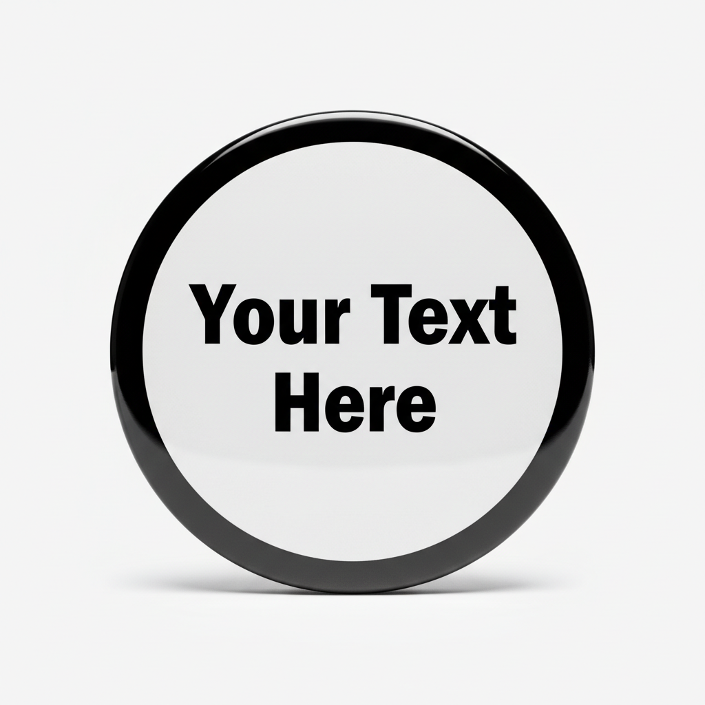 Your Text Here Black Border Custom Pinback 2.25-inch