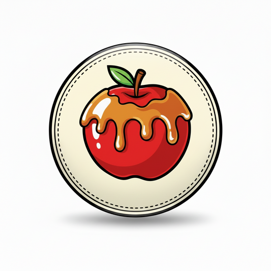 Yummy Toffee Apple Pinback 2.25-inch