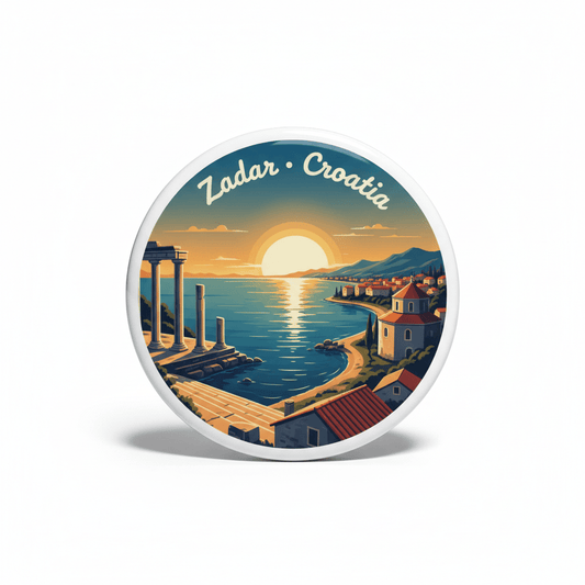 Zadar Croatia Illustration Travel Art Badge Pinback 2.25-inch - My Pinbacks