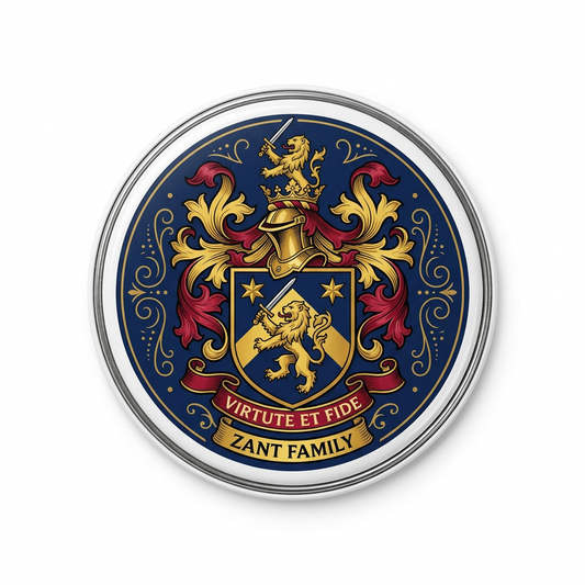 Zant Family Crest Coat of Arms Pinback 3-inch