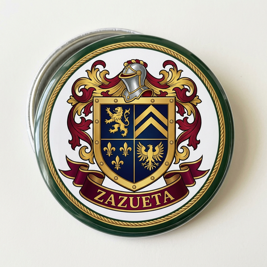 Zazueta Family Crest Coat of Arms Pinback 3-inch