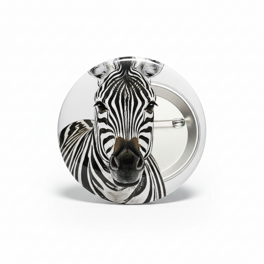 Zebra Face Pinback 2.25-inch