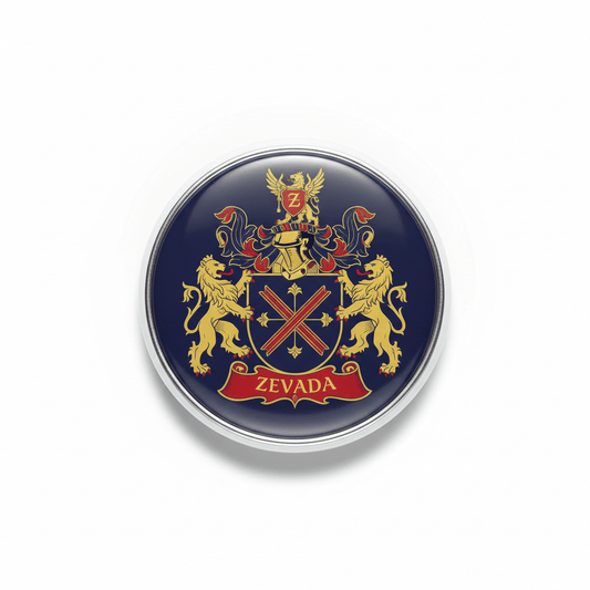 Zevada Family Crest Coat of Arms Pinback 3-inch - My Pinbacks