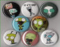 Set of 8 round 1.25-inch Invader Zim cartoon magnets with colorful characters