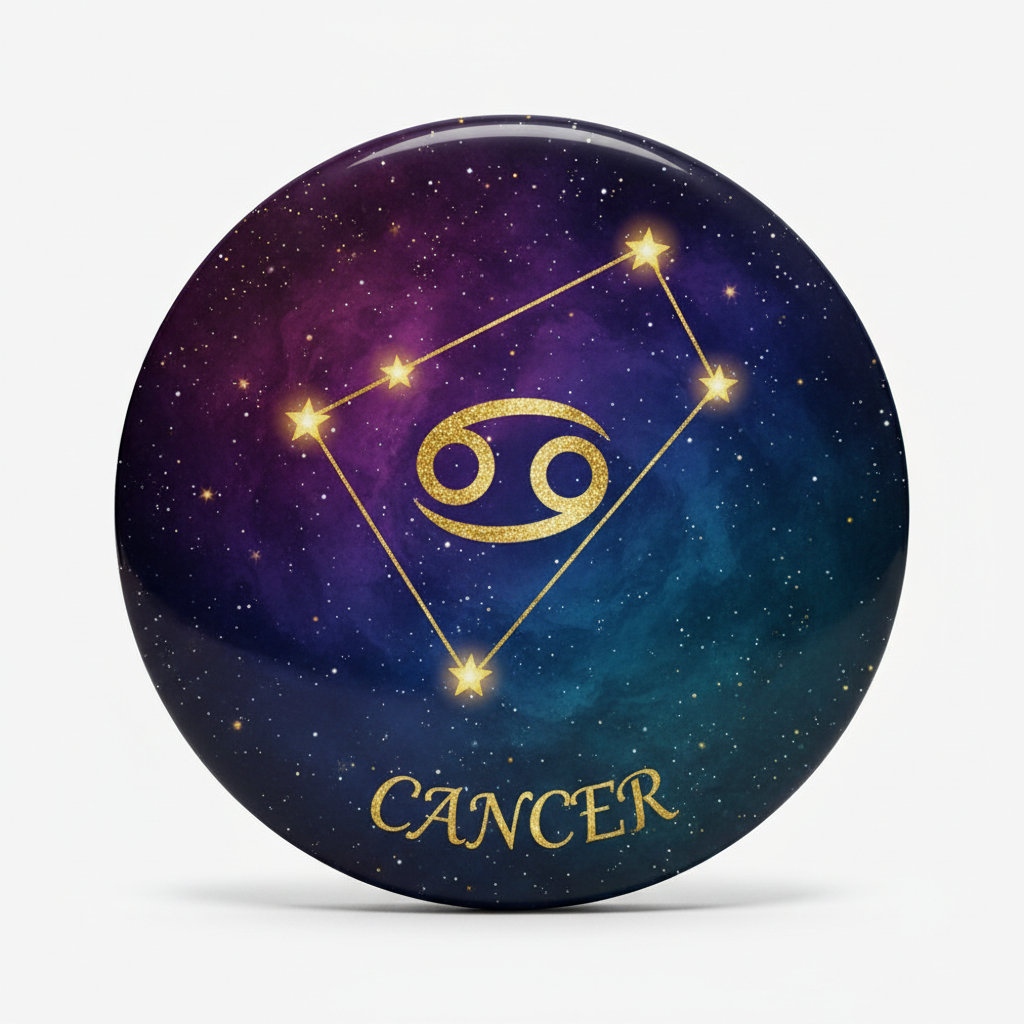 Zodiac Symbol Cancer Pinback 2.25-inch
