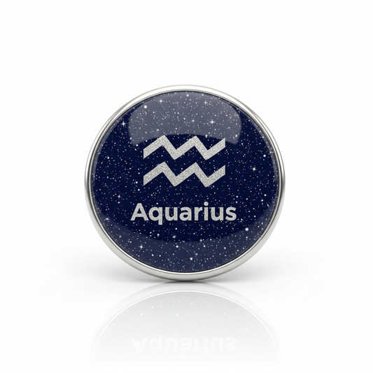 Zodiac Symbol Aquarius Pinback 2.25-inch