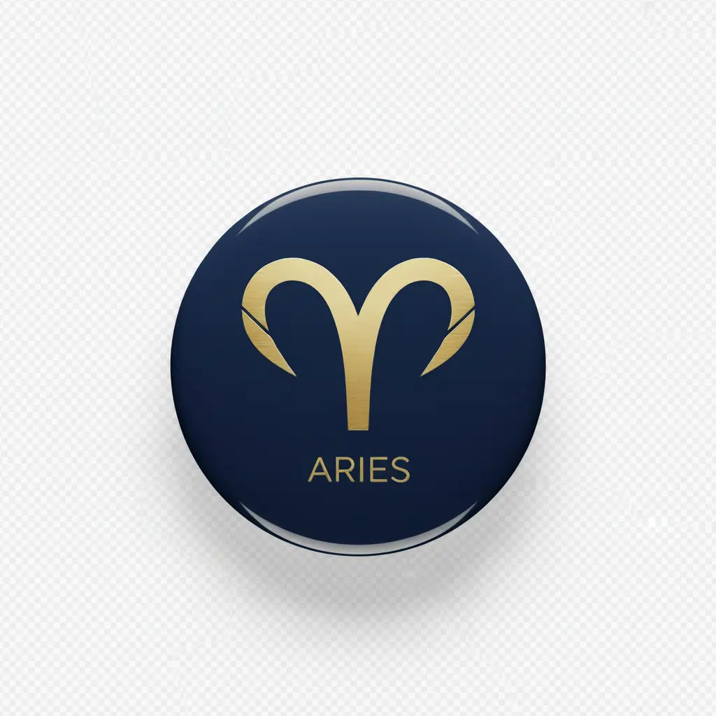Zodiac Symbol Aries Pinback 2.25-inch