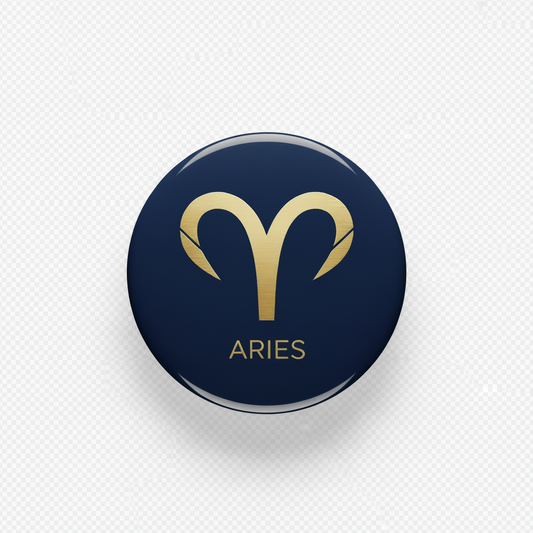 Zodiac Symbol Aries Pinback 2.25-inch
