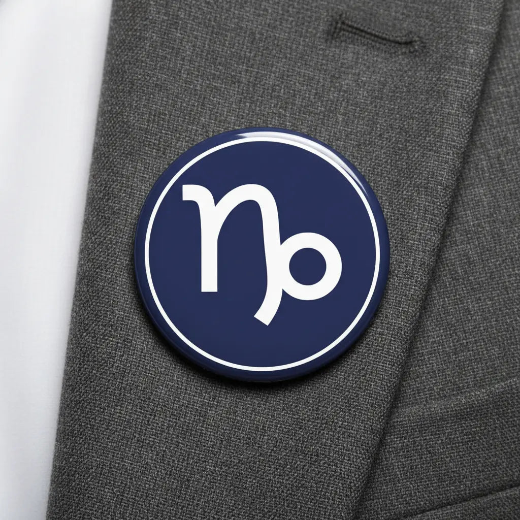 Zodiac Symbol Capricorn Pinback 2.25-inch