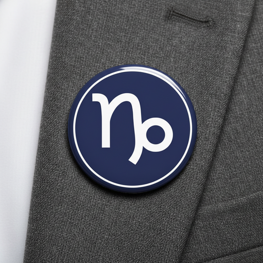 Zodiac Symbol Capricorn Pinback 2.25-inch