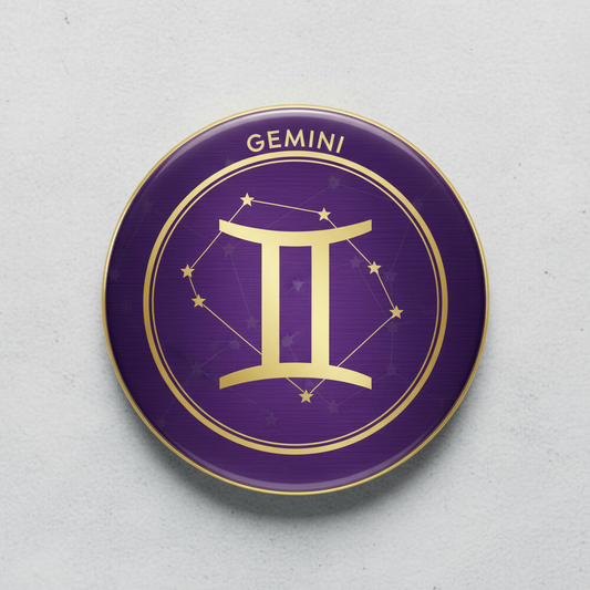 Zodiac Symbol Gemini Pinback 2.25-inch