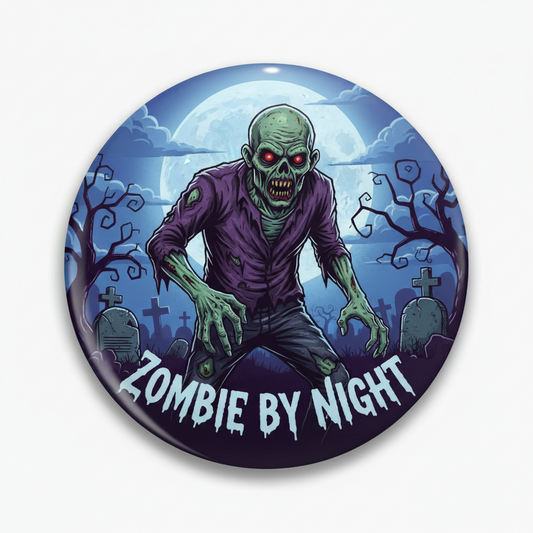 Zombie By Night Button Pinback 2.25-inch