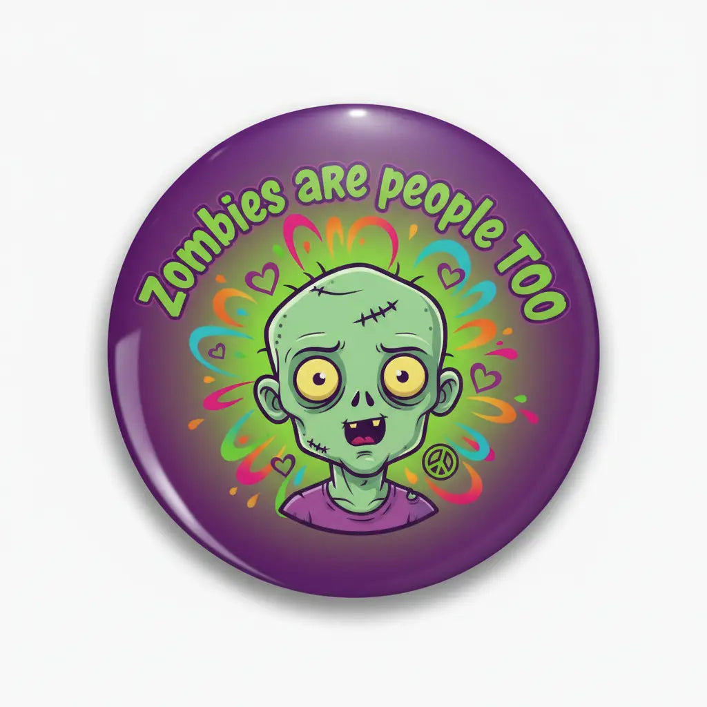 Zombies are people TOO Pinback 2.25-inch