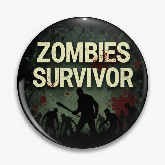 Zombies Survivor Pinback 2.25-inch plus free Lanyard