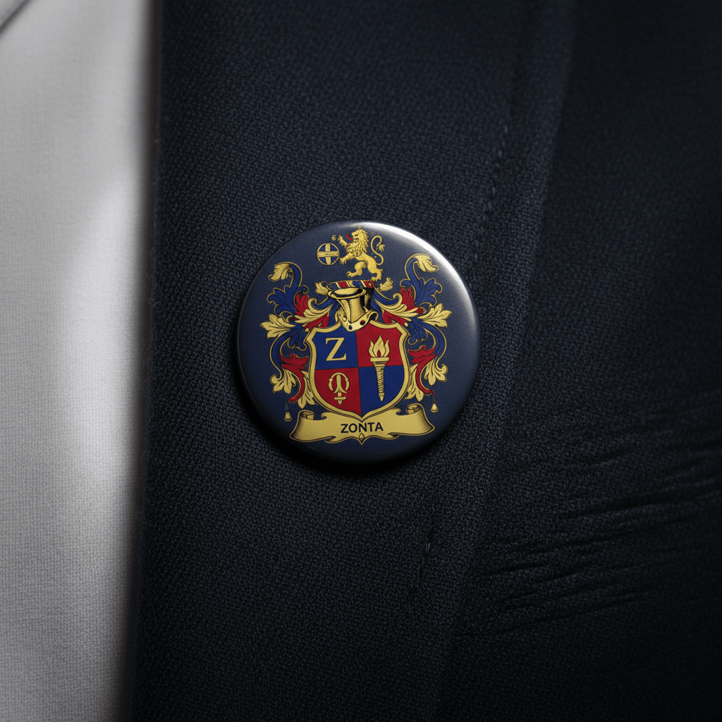 Zonta Family Crest Coat of Arms Pinback 3-inch - My Pinbacks
