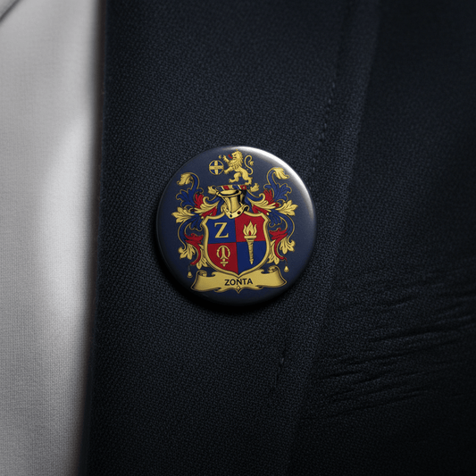 Zonta Family Crest Coat of Arms Pinback 3-inch - My Pinbacks