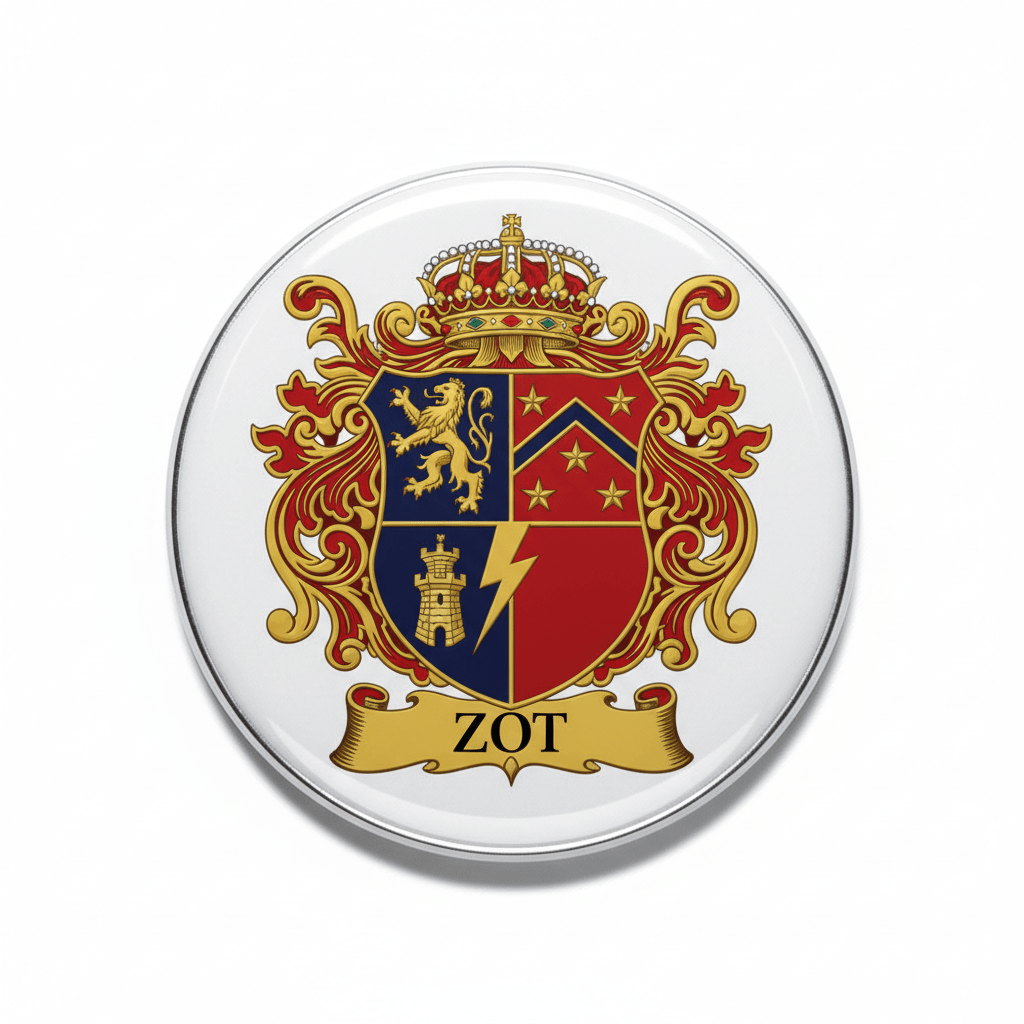 Zot Family Crest Coat of Arms Pinback 3-inch - My Pinbacks