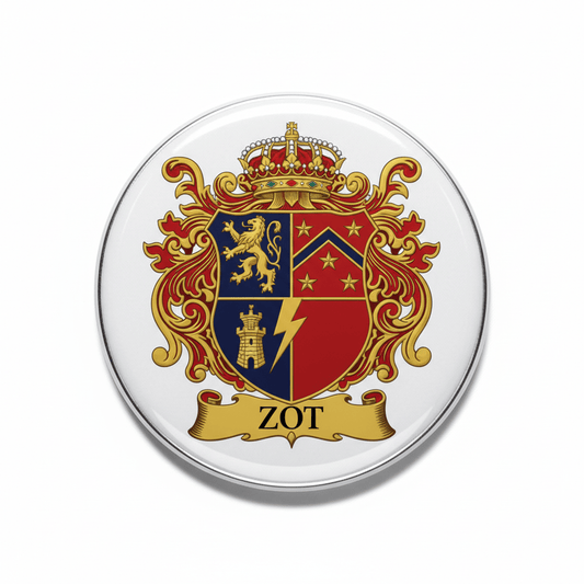 Zot Family Crest Coat of Arms Pinback 3-inch - My Pinbacks