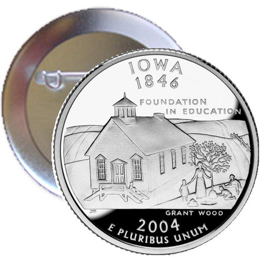 Pin con imagen de moneda de 2,25" de Iowa State Quarter Mint