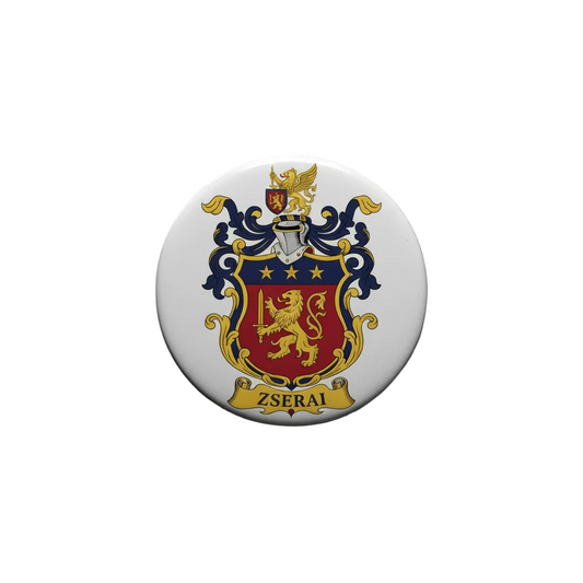 Zserai Family Crest Coat of Arms Pinback 3-inch