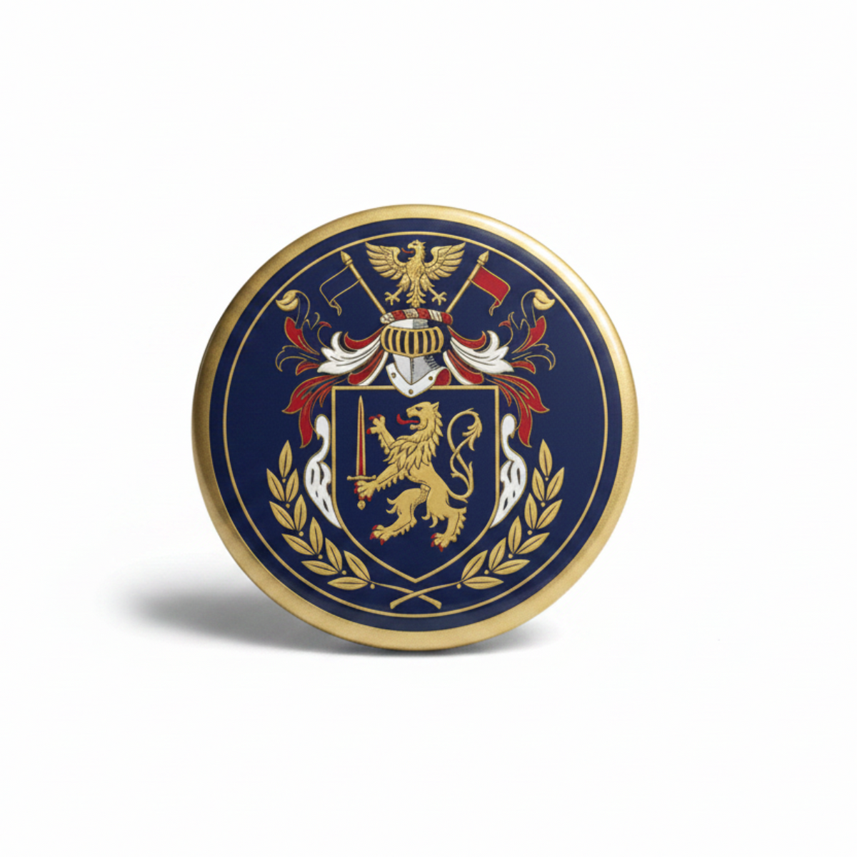 Zuehlke Family Crest Coat of Arms Pinback 3-inch