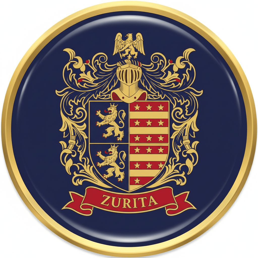 Zurita Family Crest Coat of Arms Pinback 3-inch - My Pinbacks